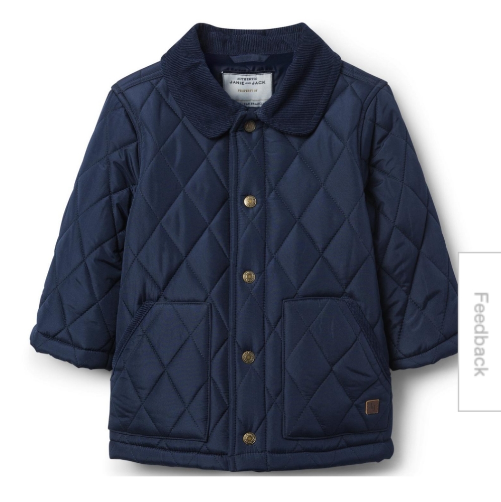 NWT Janie and Jack quilted barn jacket size 2T